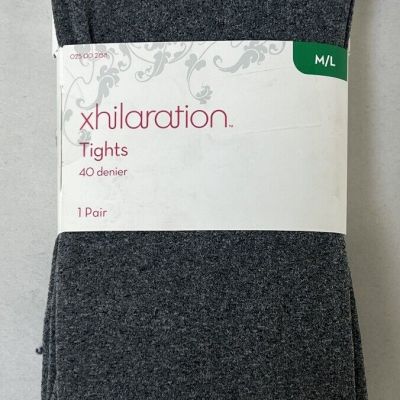 Women's Xhilaration 40 Denier Tights Charcoal Heather M/L New