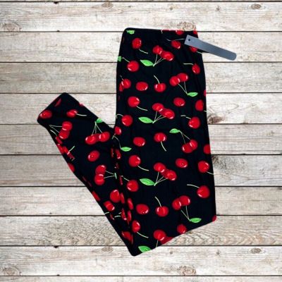 Women’s Leggings Depot Cherry Print Plus Size 1X-2X NWT Extra Stretchy Soft