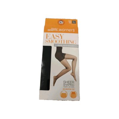 NEW LADY'S WARNER'S BLISSFUL BENEFITS SHEER SHAPING 20 DEN. BLACK  TIGHTS  LARGE