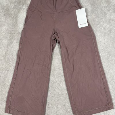 Lululemon Align Pants Womens Size 8 Brown Wide Leg Cropped High Rise READ