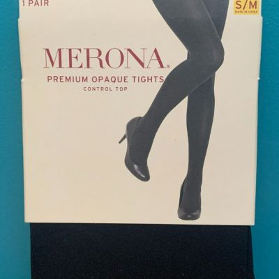 Merona Premium Opaque Control Top Tights - Women's S/M, Black