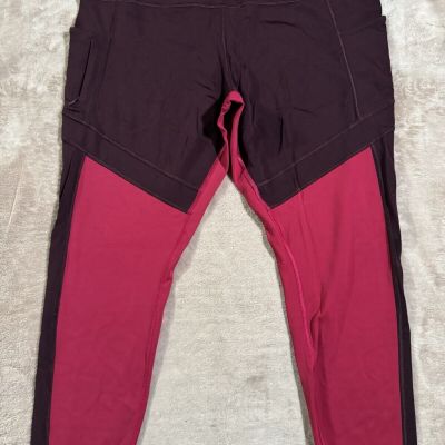 Athleta Legging Womens Red Pants Pull On Tapered Workout Gym Size 1X