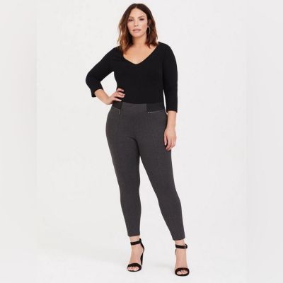 Torrid Grey Elastic Ponte Luxe Legging Size 3X