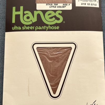 Vintage Pantyhose Hanes 709 Little Color Size F Control Top Ultra Sheer