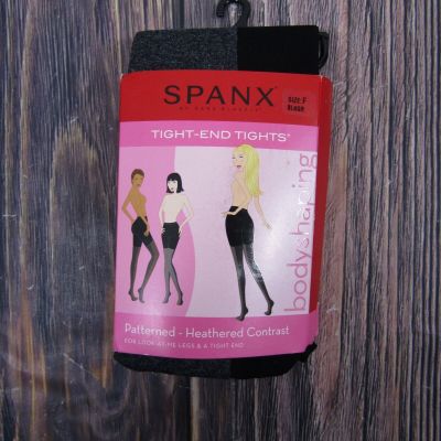 Spanx Tight-End-Tights Size F Black Shaping Patterned Heathered Contrast 2446