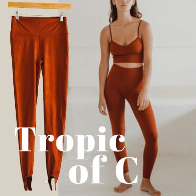 Free People TROPIC OF C Form Legging Henna Rust Orange Yoga Gym Workout Stirrup