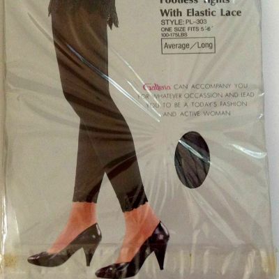 Galleria Footless Tights Women's  Average Long Gray Elastic Lace New in Package