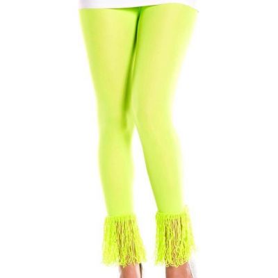 NEW sexy MUSIC LEGS neon FRINGED opaque FOOTLESS tights CAPRI leggins STOCKINGS