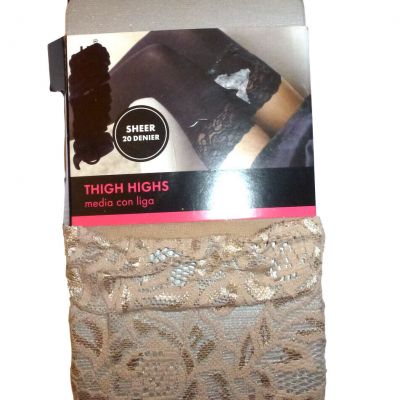 George sheer thigh high tights hose GT78Z 20 denier beige