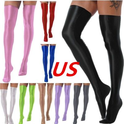 US Women Silky Smooth Thigh High Stockings Over Knee Footed Tights Stockings