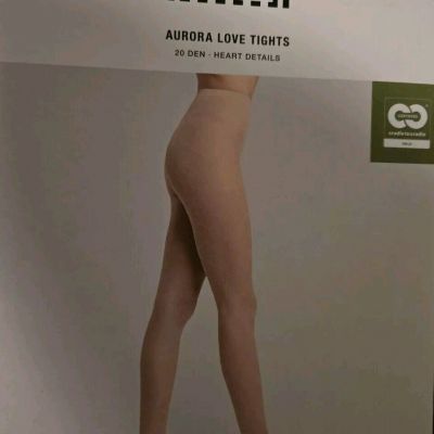 Wolford Aurora Love Tights, Size Large. Color Rosepowder, NIB