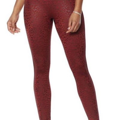 DG2 by Diane Gilman Slim & Sleek Red Leopard Print Knit Legging Plus  Size 5X