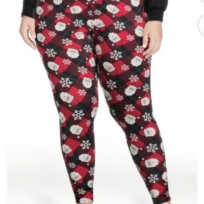 FEELING FESTIVE SANTA’S BRUSHED LINED LEGGINGS 0X NWT