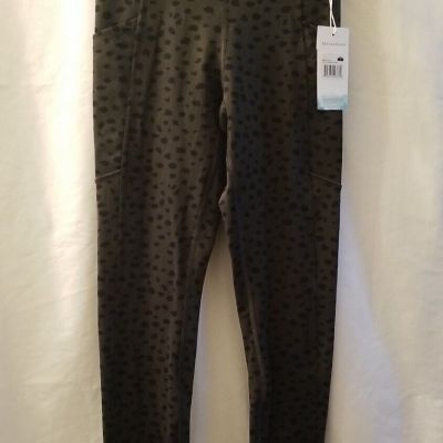 Balance Collection Dry-Walk Leggings Women Small Olive Grove Animal Spots