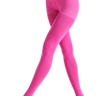 Women's 80 Den Microfiber Soft Opaque Tights PantyhoseDeep Pink S/M