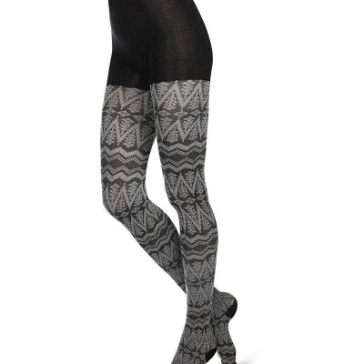 Tree Zag Geometric Sweater Tights