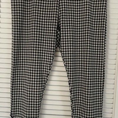 MIXIT WOMEN'S BLACK & WHITE CHECKS  FASHION LEGGINGS SIDE DETAILS SIZE XLT NWT