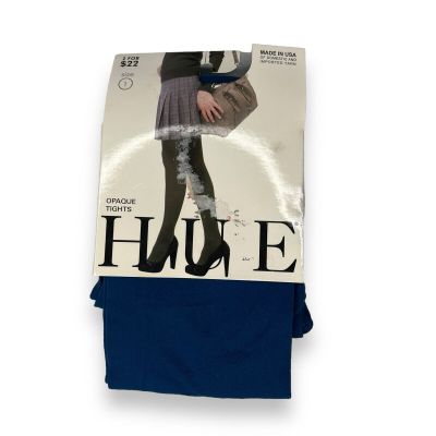 NWT Hue Womens Opaque Tights | 1 Pair Pack | Size 1 Imperial Blue New