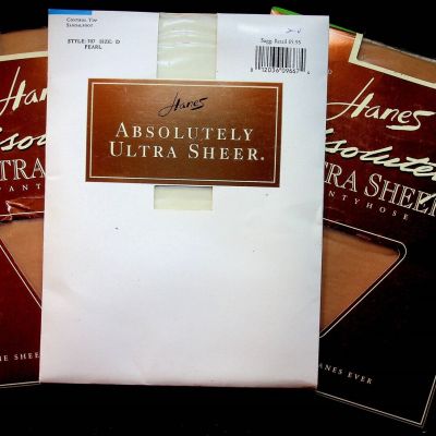 Hanes Absolutely Ultra Sheer 3 Packs Pantyhose #706 D Little Color #707 D Pearl