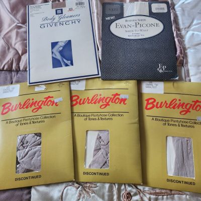 Lot Of 5 Pantyhose Small Size A New, Beige, White, Sandel.