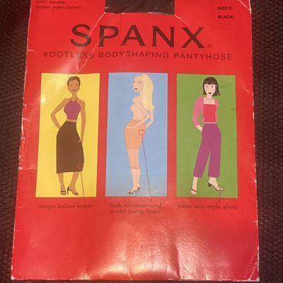 Spanx Footless Body Shaping Pantyhose Medium Control  Black Size E