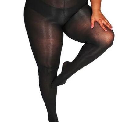 Plus Size Tights for Women, Control Top Semi 3X-Large-4X-Large 1 Pair-black