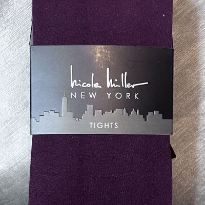 #3954. Nicole Miller New York 2-Pack Burgundy/Black Tights. Size M/L