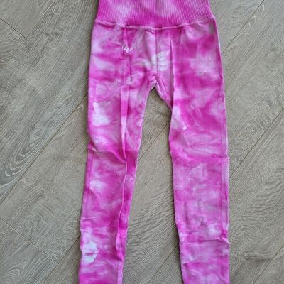 Women's Free People Leggings, Pink Tie Dye, Size Small