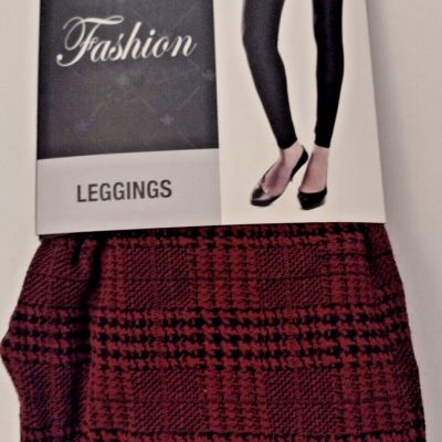 Women - Gold Medal Fashion Performance Leggings Red/Black Plaid Sz. L/XL  {New}.