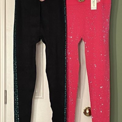 NEW 2 Pair Encour Rhinestone Crystal Embellished LEGGINGS Sz XXL 2XL 16W 18W 20