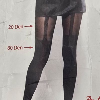 Ponti De Lux E2707 Tights With Stocking Imitation Low Waist Black Size M