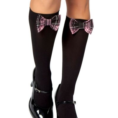 NWT sexy ROMA catholic SCHOOL girl FRENCH maid KNEE thigh HIGHS w/bows STOCKINGS