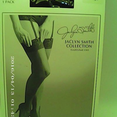 Jacklyn Smith Collection Lace Garter & Stockings Size D Color Midnight