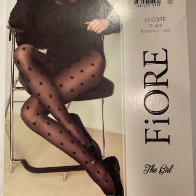 Fiore The Girl Black Polka Dot Tights Size Medium