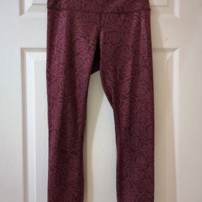 Lululemon High Times Leggings in Posey Rose Burgundy leggings 8 Women's