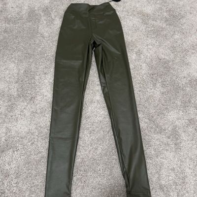 Offline by Aerie Hi Rise Faux Leather Leggings NWT Women's XS Olive Chic Stretch