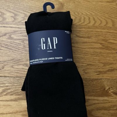 Gap black women’s two pairs footless fleece lined tights new medium/large