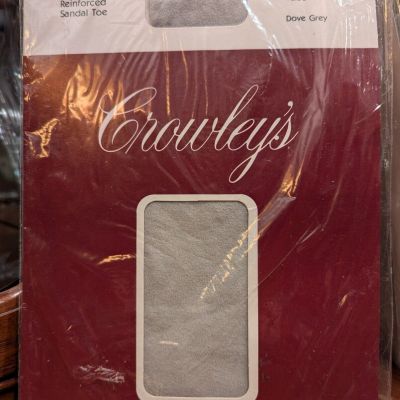 Vintage Crowley's All Nylon Garter Required Nylon Grey Stockings  8 1/2 - 11 1/2