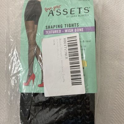 Spanx Assets Shaping Tights Testured Wishbone size 2 black NEW