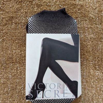 Vintage Y2K Victoria Secret Black Fishnet Sheer Tights SZ Large