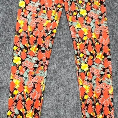 LuLaRoe Women's Leggings OS One Size 2-10 Multi-Color Floral Bright