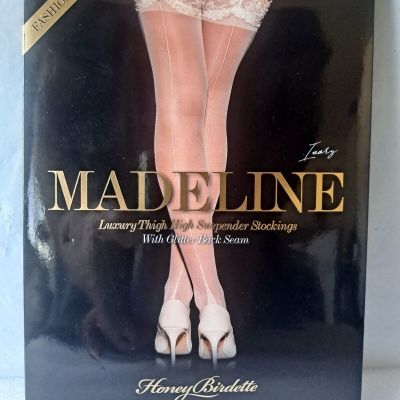 NIP Honey Birdette Madeline Ivory Suspender Stockings Size S