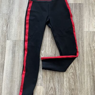 ZARA TRAFALUC BLACK WITH RED SIDE DETAIL LEGGINGS SIZE S