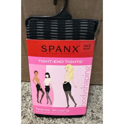 Spanx' All Lined Up' Tights Black Size E New Geometric Pattern