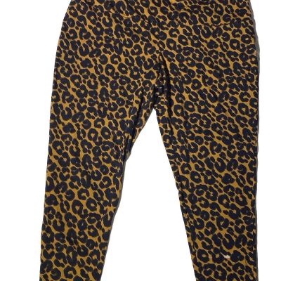 Terra & Sky Plus Brown Sz 2X Animal Print Pull On High Waist Fitted Leggings