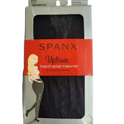 New SPANX A Black Uptown Fishnet Flair Tight End Tights Women