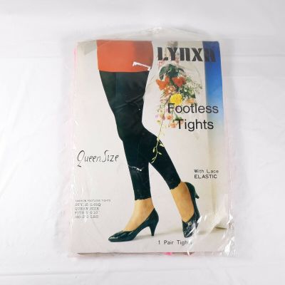 Lynxa Footless Tights Size Queen Bright Pink Vintage 100perc Nylon