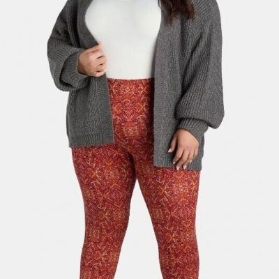 NWT Terra & Sky PLUS Womens Size 4X (28W-30W) Medallion Print Leggings