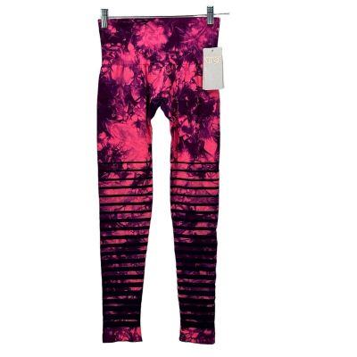 Climawear Women's Muse Legging Pant S Icy Bright Pink Striped Watercolor NEW