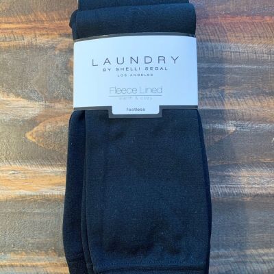 NEW Laundry by Shelli Segal 2 Pair Footless Fleece Lined Leggings Black Large